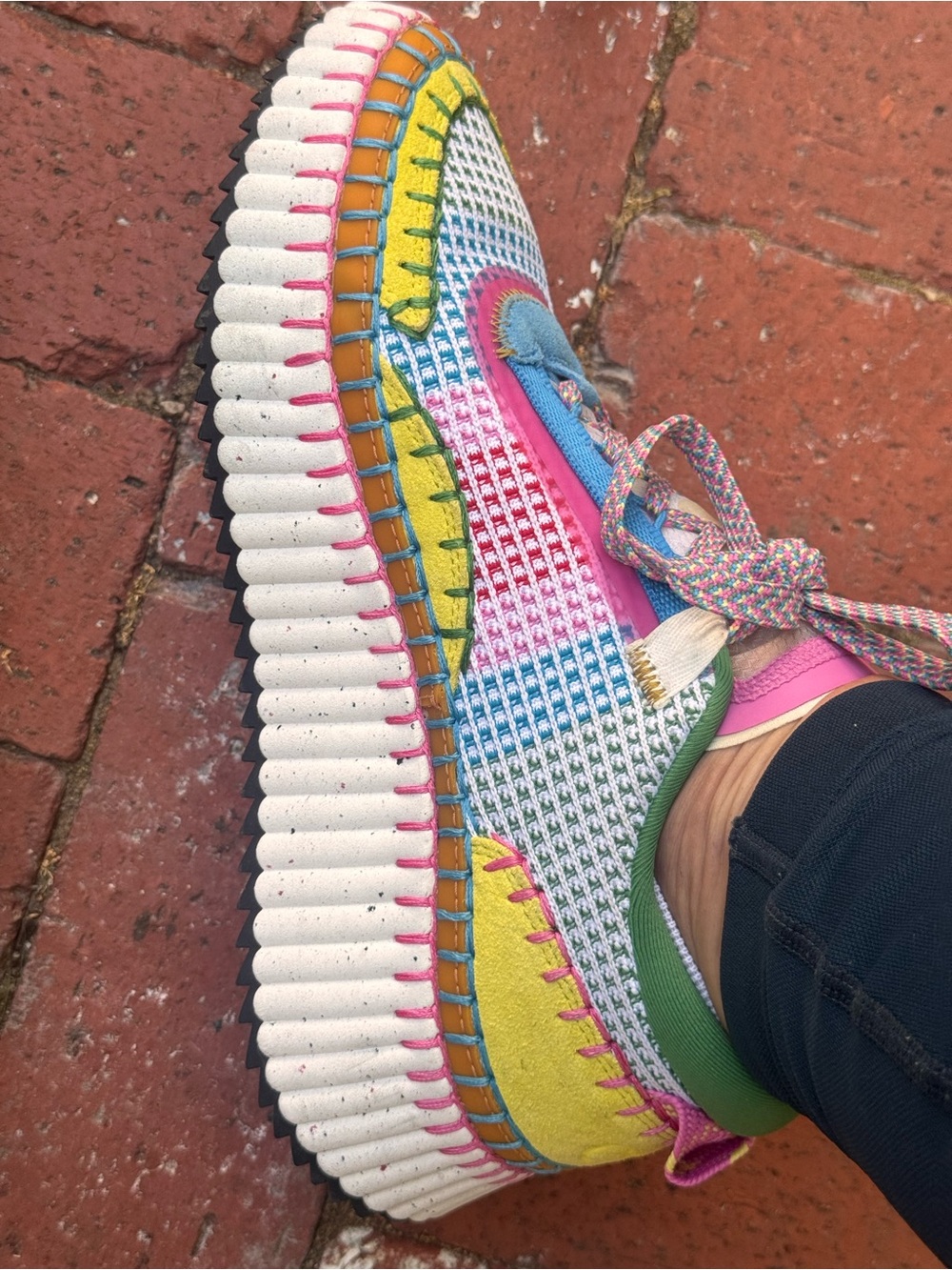 Chloe Size 39 US 9 - Multicolor Sneakers - Green, Yellow, Pink & Blue - worn 1X - Picture 6 of 7